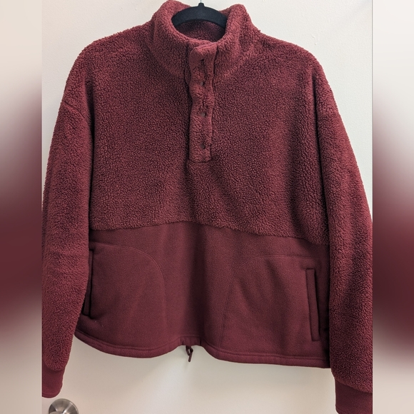 All In Motion Women's Snap Front Sherpa Pullover - Picture 1 of 7